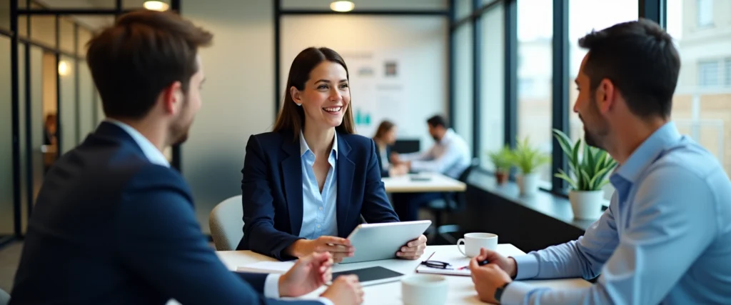trois collaborateurs qui discutent